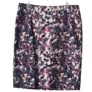 Talbots Watercolor Floral Textured Pencil Skirt Size 12
